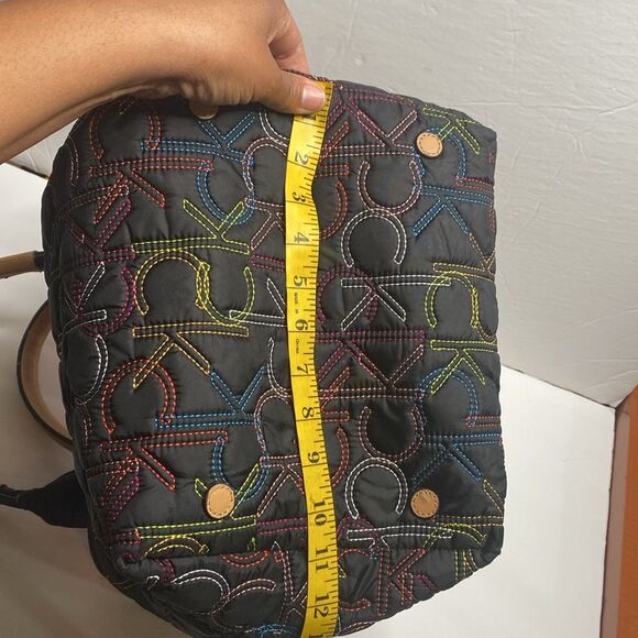 Calvin Klein Multi Color Embroidered Stitch Nylon Bag - Picture 8 of 10